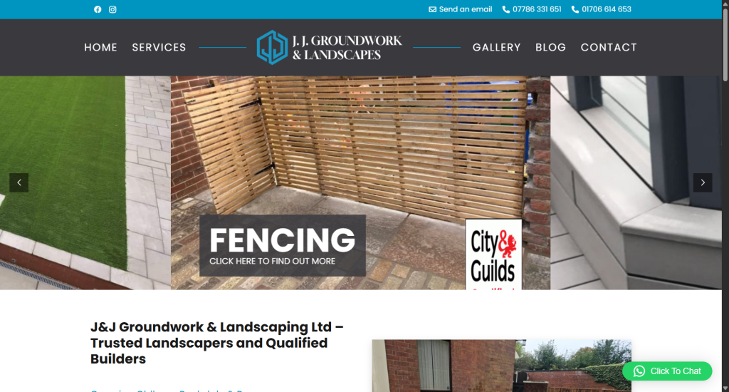 J & J Groundworks website design and Marketing case study by Brandwin Digital